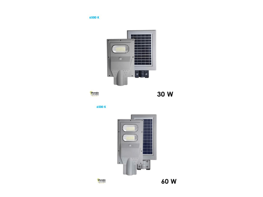 luminario solar de 60 y 30 w