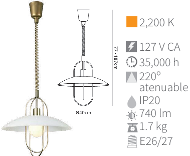 LAMPARA COLGANTE ATOMIC