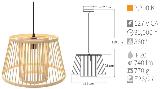 LAMPARA COLGANTE BALI