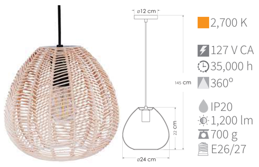 LAMPARA COLGANTE BANGKOK