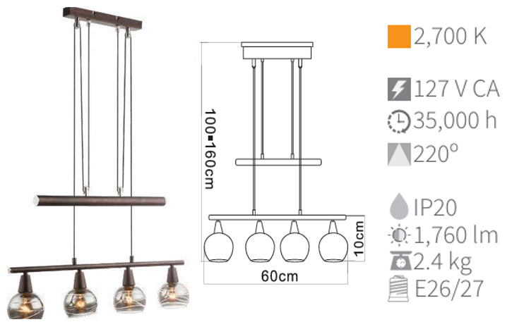 LAMPARA COLGANTE ISLA