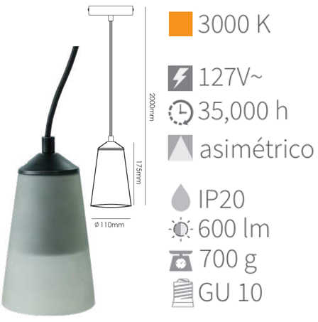 LAMPARA COLGANTE LEO