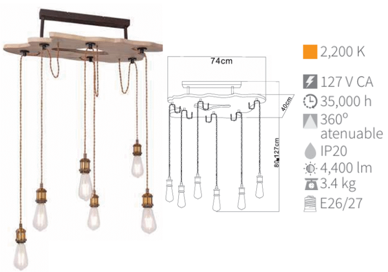 LAMPARA COLGANTE MUCHA