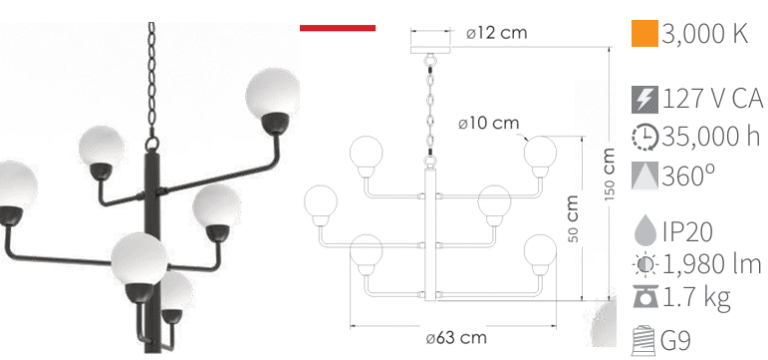 LAMPARA COLGANTE PRAGA