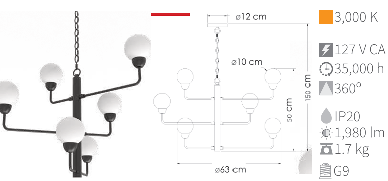 LAMPARA COLGANTE PRAGA