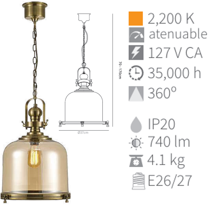 LAMPARA COLGANTE RILEY