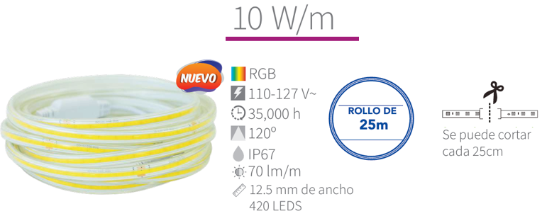 MANGUERA SCOB RGB- 25 MTS